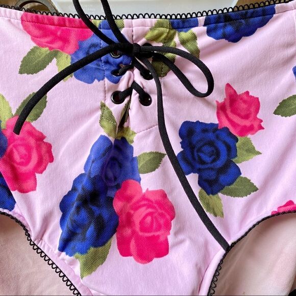 SEAFOLLY LOLA ROSE HIGH WAISTED LACE UP SIREN SWIM PANT 14 SORBET NWT - Picture 11 of 13